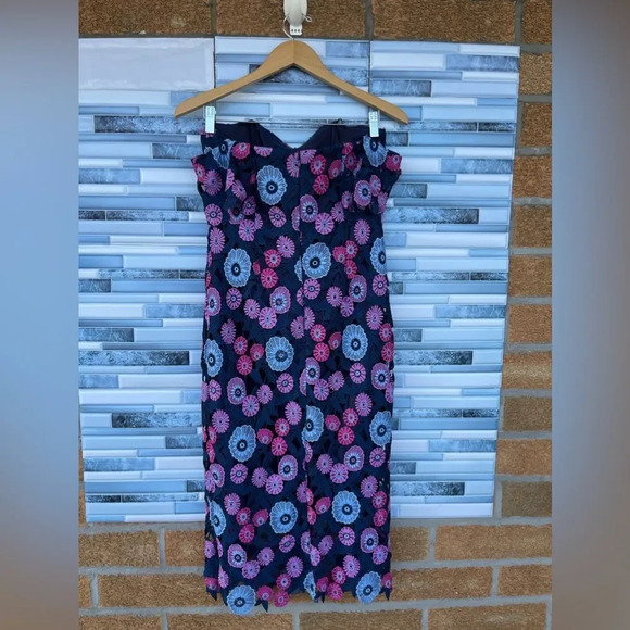 Shoshanna Gracia Multicolor Floral Lace Gown size 4 - Picture 8 of 16